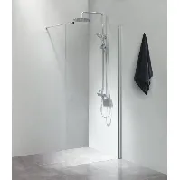 Bilde av Cassøe Slim dusjvegg, 70 cm, klart glass, aluminium profil Baderom > Dusjen