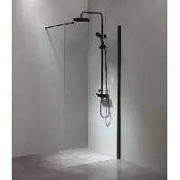 Bilde av Cassøe Slim dusjvegg, 80 cm, klart glass, sort profil Baderom > Dusjen