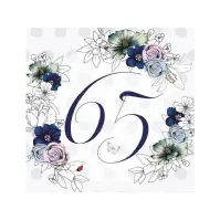 Bilde av Clear Creation Swarovski firkantet bursdagskort 65 blomster Barn & Bolig - Dekorasjon - Gaveartikler