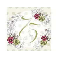 Bilde av Clear Creation Swarovski firkantet bursdagskort 75 blomster Barn & Bolig - Dekorasjon - Gaveartikler