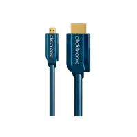 Bilde av ClickTronic 2m Micro-HDMI Adapter, 2 m, HDMI Type D (Mikro), HDMI Type A (Standard), 10,2 Gbit/s, Blå PC tilbehør - Kabler og adaptere - Videokabler og adaptere
