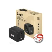 Bilde av Club 3D CAC-1913 - Strømadapter - GaN technology, triple port - 65 watt - 5 A - PD 3.0, PD/PPS - 3 utgangskontakter (USB-type A, 2 x USB-C) - på kabel: USB, USB-C - Europa Tele & GPS - Batteri & Ladere - Ladere