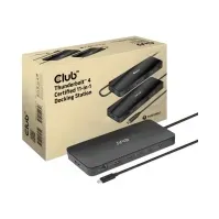 Bilde av Club 3D - Dokkingstasjon - USB-C / Thunderbolt 3 / Thunderbolt 4 - 3 x Thunderbolt 4 - 1GbE - 140 watt PC & Nettbrett - Bærbar tilbehør - Portreplikator og dokking