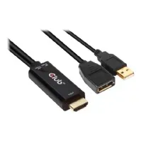 Bilde av Club 3D - Video adapter - HDMI hann til DisplayPort hunn - 25 cm - 4K-støtte, aktiv PC tilbehør - Kabler og adaptere - Adaptere