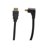 Bilde av Connectech god kvalitet - høyhastighets - HDMI-kabel med Ethernet - HDMI vinklet til HDMI-kabel - 1,5 m - sort PC tilbehør - Kabler og adaptere - Videokabler og adaptere