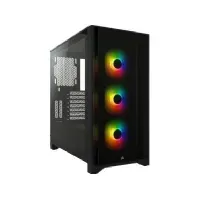Bilde av Corsair iCUE 4000X RGB – Miditower - ATX - ingen strømforsyning - Sort - USB/Lyd PC-Komponenter - Skap og tilbehør