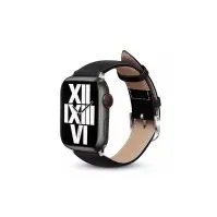 Bilde av Crong Noble Band - Apple Watch ekte skinnbånd 42/44/45/49 mm (svart noir) Helse - Pulsmåler - Tilbehør