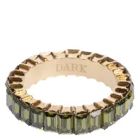 Bilde av DARK Baguette Crystal Ring Olive Size 1 Hjem & tilbehør - Smykker - Ringer