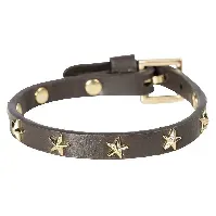 Bilde av DARK Leather Star Stud Bracelet Mini Chocolate Brown Hjem & tilbehør - Smykker - Armbånd
