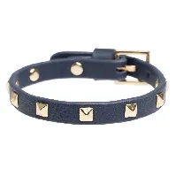 Bilde av DARK Leather Stud Bracelet Mini Navy Blue Hjem & tilbehør - Smykker - Armbånd