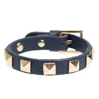 Bilde av DARK Leather Stud Bracelet Navy Blue Hjem & tilbehør - Smykker - Armbånd