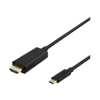 Bilde av DELTACO - Adapterkabel - 24 pin USB-C hann til HDMI hann - 1 m - svart - 4K 30Hz støtte PC tilbehør - Kabler og adaptere - Videokabler og adaptere