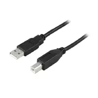 Bilde av DELTACO DELTACO USB 2.0 kabel Type A han - Type B han 2m, svart Kablar,Data