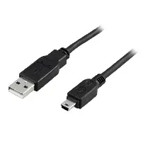 Bilde av DELTACO DELTACO USB 2.0 kabel Type A han - Type Mini B han 1m, svart Kablar,Data