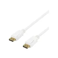 Bilde av DELTACO DP-1021D - Skjermkabel - DisplayPort (hann) til DisplayPort (hann) - DisplayPort 1.2 - 2 m - hvit PC tilbehør - Kabler og adaptere - Videokabler og adaptere