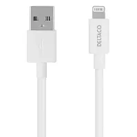 Bilde av DELTACO Deltaco Ladekabel USB-A til Lightning, 0,5 m, hvit Ladere og kabler,Elektronikk,Ladere &amp; kabler