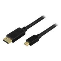 Bilde av DELTACO - DisplayPort-kabel - Mini DisplayPort (hann) til DisplayPort (hann) - 2 m - svart PC tilbehør - Kabler og adaptere - Videokabler og adaptere