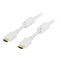 Bilde av DELTACO HDMI-1030A - HDMI-kabel med Ethernet - HDMI hann til HDMI hann - 3 m - hvit PC tilbehør - Kabler og adaptere - Videokabler og adaptere