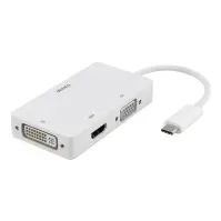 Bilde av DELTACO USBC-HDMI15 - Ekstern videoadapter - USB-C - DVI, HDMI, VGA - hvit PC-Komponenter - Skjermkort & Tilbehør - USB skjermkort
