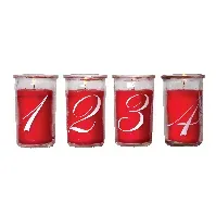 Bilde av DGA - Advent Candles in glass - Red (12651008) - Hjemme og kjøkken