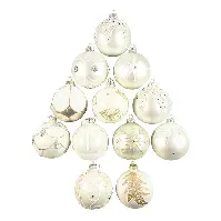 Bilde av DGA - Set of 12 - Christmas Tree Ornaments - White/gold (1131488) - Hjemme og kjøkken