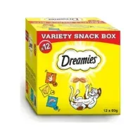 Bilde av DREAMIES Variety Snack Box - Kattegodbidder - 12x60 g Kjæledyr - Katt - Snacks til katt