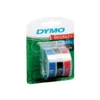 Bilde av DYMO 3D prægetape 9mm x 3m sort, rød og blå selvklæbende - (3 stk.) Papir & Emballasje - Markering - Etiketter og Teip