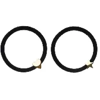 Bilde av Dark 2 pk Velvet Hair Tie Black W/Gold Accessories - Hårbånd & Hårpynt