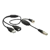 Bilde av Delock - Antennekabel - F-kopling hann til F-kopling, USB (kun strøm) - 35 cm - koaksial - svart PC tilbehør - Kabler og adaptere - Skjermkabler