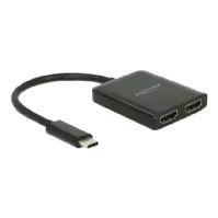 Bilde av Delock - Ekstern videoadapter - STDP4320 - USB-C - 2 x HDMI - svart - løsvekt PC-Komponenter - Skjermkort & Tilbehør - USB skjermkort