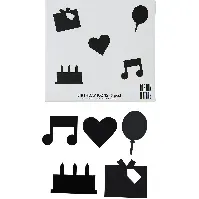 Bilde av Design Letters Organise with Icons, Happy Birthday Svart Figur