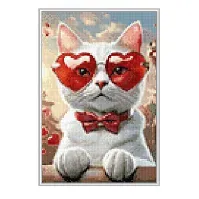 Bilde av Diamond Painting Romantisk katt Strikking, pynt, garn og strikkeoppskrifter