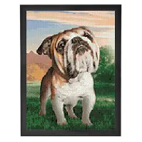 Bilde av Diamond painting Bulldog Strikking, pynt, garn og strikkeoppskrifter