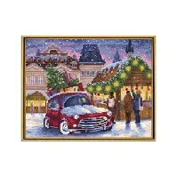 Bilde av Diamond painting Julemarked Strikking, pynt, garn og strikkeoppskrifter