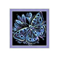 Bilde av Diamond painting Lysende sommerfugl Strikking, pynt, garn og strikkeoppskrifter