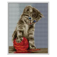 Bilde av Diamond painting Rampete Katt Strikking, pynt, garn og strikkeoppskrifter