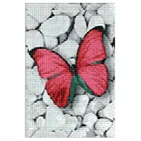 Bilde av Diamond painting Rosa sommerfugl Strikking, pynt, garn og strikkeoppskrifter