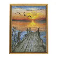 Bilde av Diamond painting Solnedgang Strikking, pynt, garn og strikkeoppskrifter