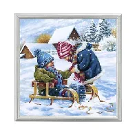 Bilde av Diamond painting Vinter Strikking, pynt, garn og strikkeoppskrifter