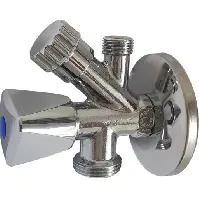 Bilde av Dobbel Stopventil 1/2" x 10 mm (3/8" nippel) + 3/4" til vaskemaskin Tekniske installasjoner > Rør &amp; rørdeler