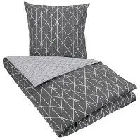 Bilde av Dobbeldyne sengesett - 200x220 cm - 100% bomull - Harlequin grey - Borg Living Sengetøy , Dobbelt sengetøy , Dobbelt sengetøy 200x220 cm