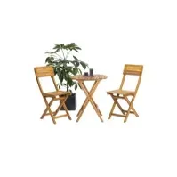 Bilde av Domoletti Outdoor Furnit Set Wood 2 Chair 1 Table Hagen - Terrasse - Terrassemøbler