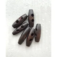 Bilde av Duffelknapp Mørk brun 30 mm 6-pk Strikking, pynt, garn og strikkeoppskrifter
