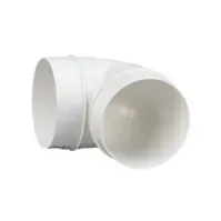 Bilde av Duka bøjning 90gr. Ø100 mm - PS, Hvid, Til runde hvide ventilationsrør Ventilasjon & Klima - Baderomsventilator