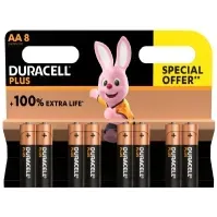 Bilde av Duracell Plus 100, Engangsbatteri, AA, Alkalinsk, 1,5 V, 8 stykker, Flerfarget PC tilbehør - Ladere og batterier - Diverse batterier