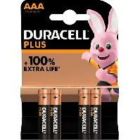 Bilde av Duracell Plus AAA Alkaline Batterier - 4 stk. Hus &amp; hage > SmartHome &amp; elektronikk