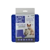 Bilde av Eat Slow Live Longer Lick Mat Honeycomb Blue 1 st Kjæledyr - Hund - - Slow feed / Lick mat