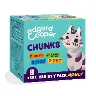 Bilde av Edgard&Cooper Cat Adult Multipack Chunks in Gravy 8 x 85 g Katt - Kattemat - Våtfôr