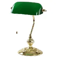 Bilde av Eglo Banker bordlampe, grønn/messing Skrivebordslampe