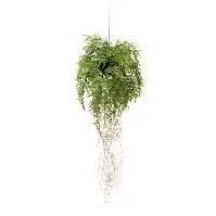 Bilde av Emerald Kunstig hengende bregne med røtter 35 cm - Kunstig flora - Kunstig plante blomst